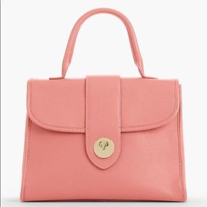 Talbots Pebble Leather Top Handle Pink Handbag